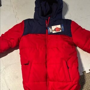 Lands' End Kids Red and Navy Puffer Jacket